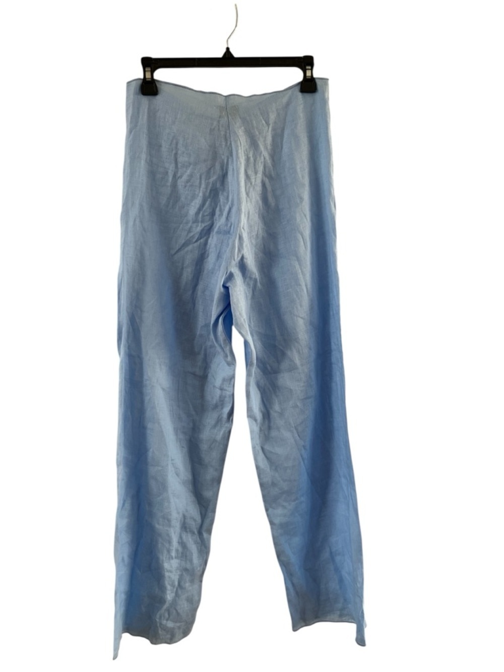 Gil Rodriguez Blue 100% Linen Wide Leg Pants Tie Waist Size XS - Picture 4 of 17